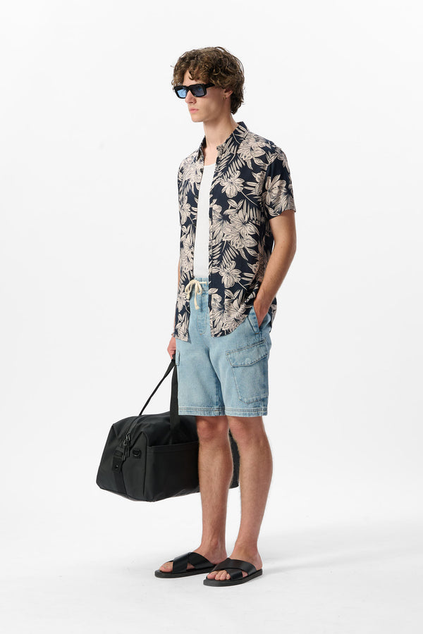 Teddy Smith Chemise C-ALBERTO MC TOTAL NAVY