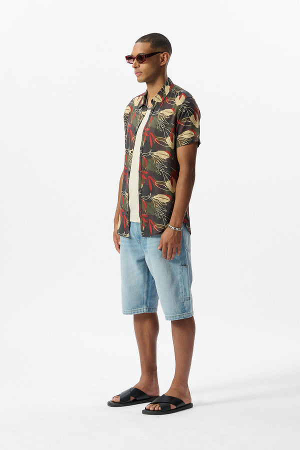 Teddy Smith Chemise C-ALBERTO MC TURBULENCE KAKI