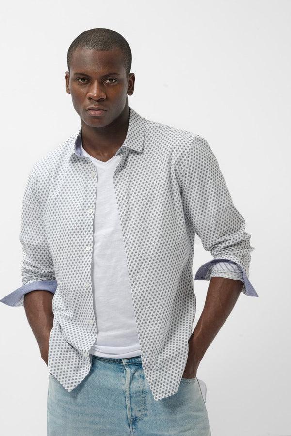 teddy smith Chemise C-BARCLAY ML BLANC