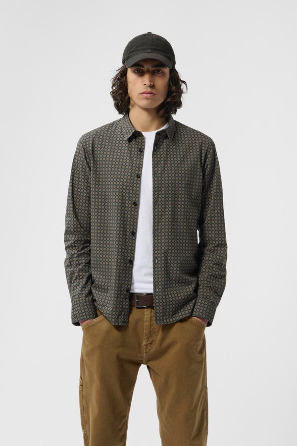 teddy smith Chemise C-BARCLAY ML CHARBON