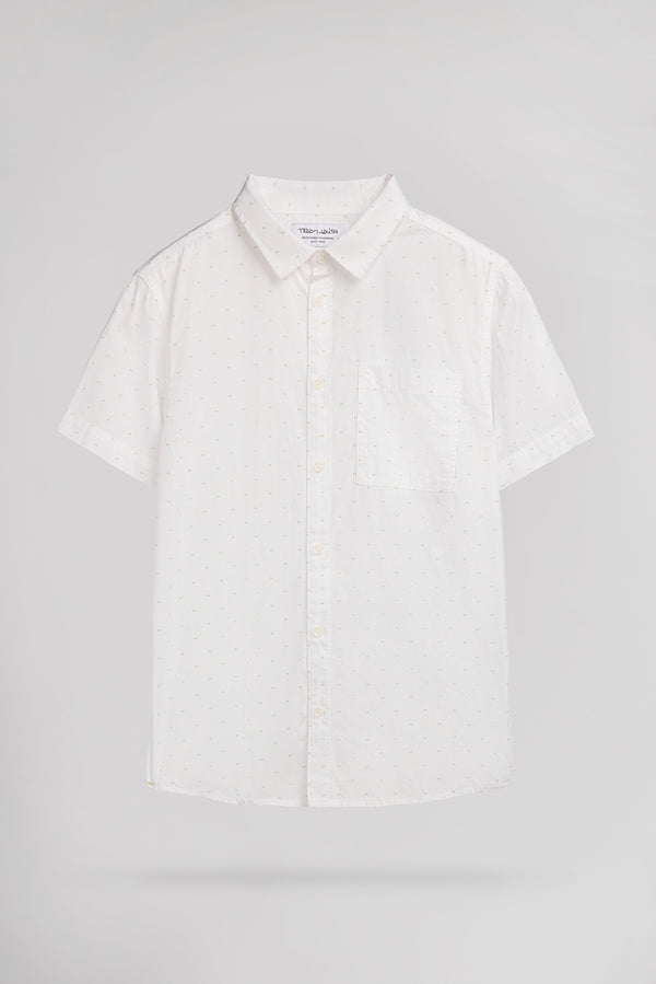 teddy smith Chemise C-FLORAL MC JR BLANC