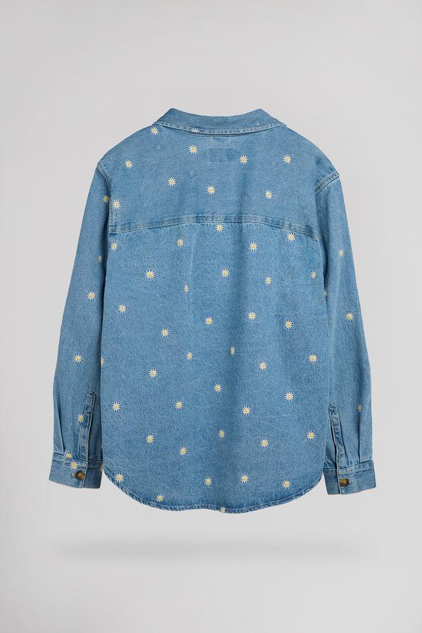 Teddy Smith Chemise C-FLOWER ML FRIPP / INDIGO CLAIR