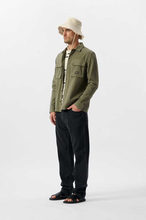 Teddy Smith Chemise C-JUSTO ML TURBULENCE KAKI