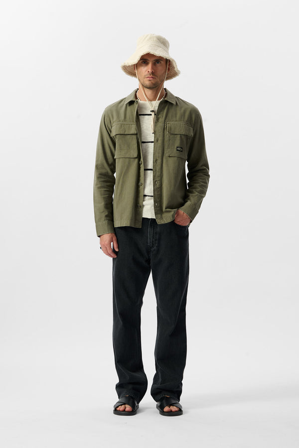 teddy smith Chemise C-JUSTO ML TURBULENCE KAKI