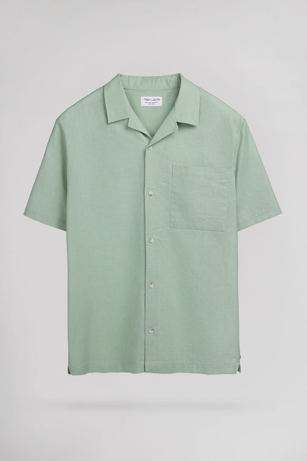 teddy smith Chemise C-LEONARD MC ICEBERG GREEN