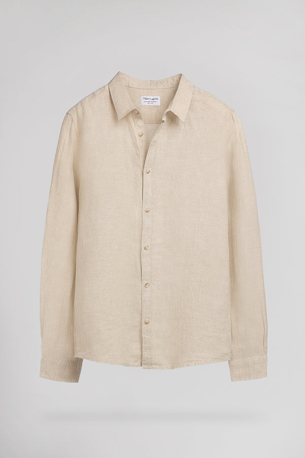 teddy smith Chemise C-LINEN ML BEIGE