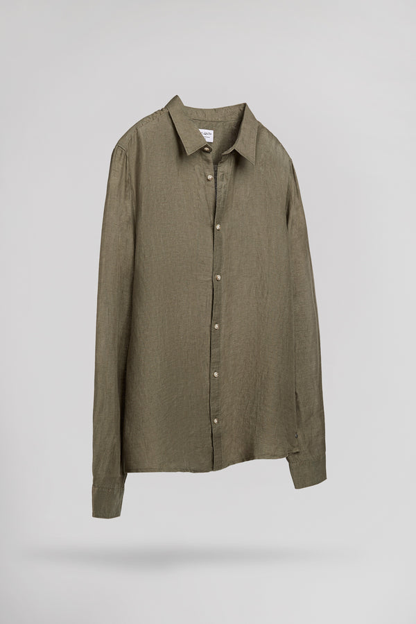 Teddy Smith Chemise C-LINEN ML TURBULENCE KAKI