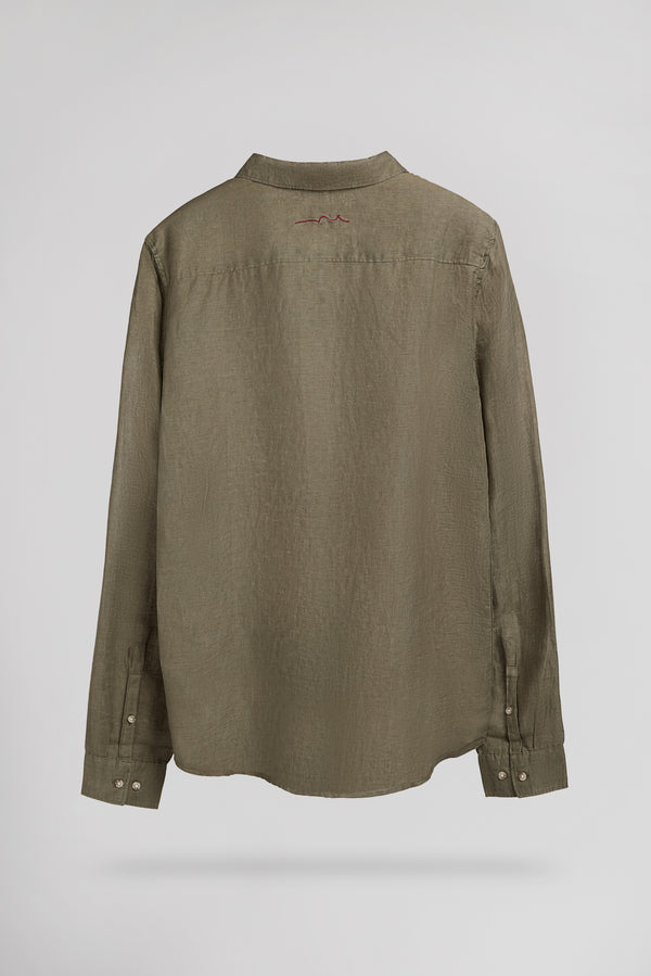 Teddy Smith Chemise C-LINEN ML TURBULENCE KAKI
