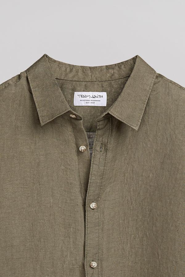 Teddy Smith Chemise C-LINEN ML TURBULENCE KAKI