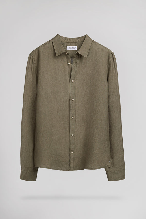 teddy smith Chemise C-LINEN ML TURBULENCE KAKI
