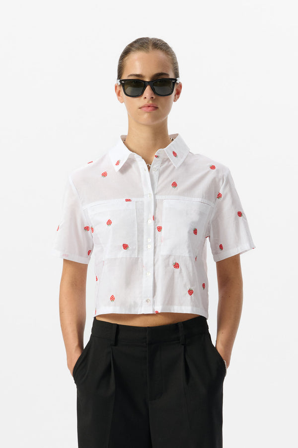 teddy smith Chemise C-TROPIC MC BLANC