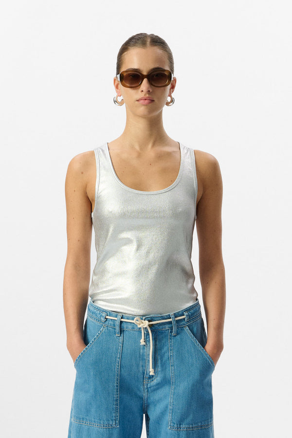 teddy smith Débardeur D-MOON FOIL SILVER FOIL