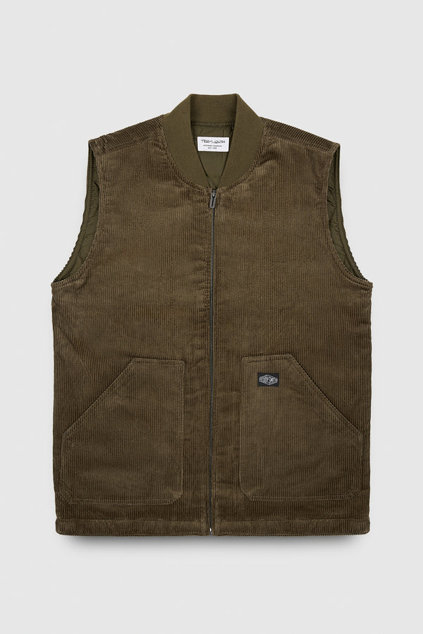 teddy smith Gilet G-AMERY ZIP MILITARY KAKI