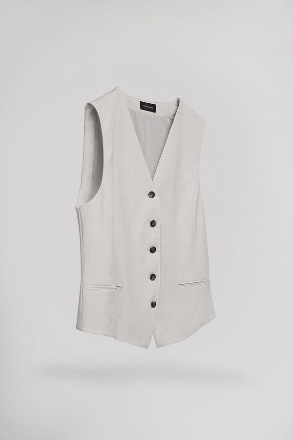 Teddy Smith Gilet G-WILD BISTRETC WHITE MELANGE