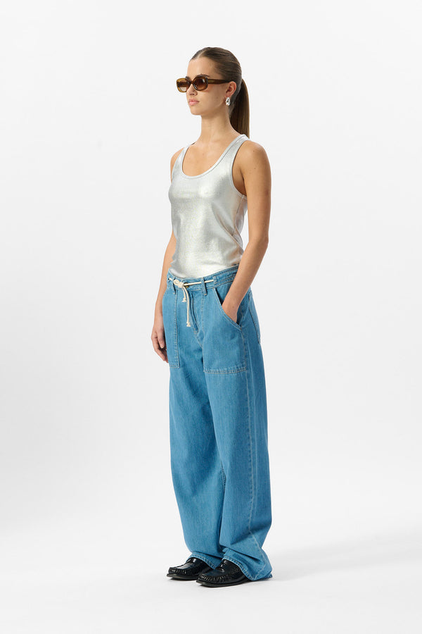 Teddy Smith Jean PHOEBE WIDE FRIPP / INDIGO CLAIR