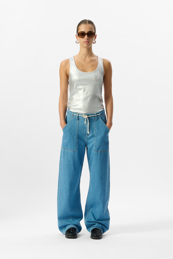 teddy smith Jean PHOEBE WIDE FRIPP / INDIGO CLAIR