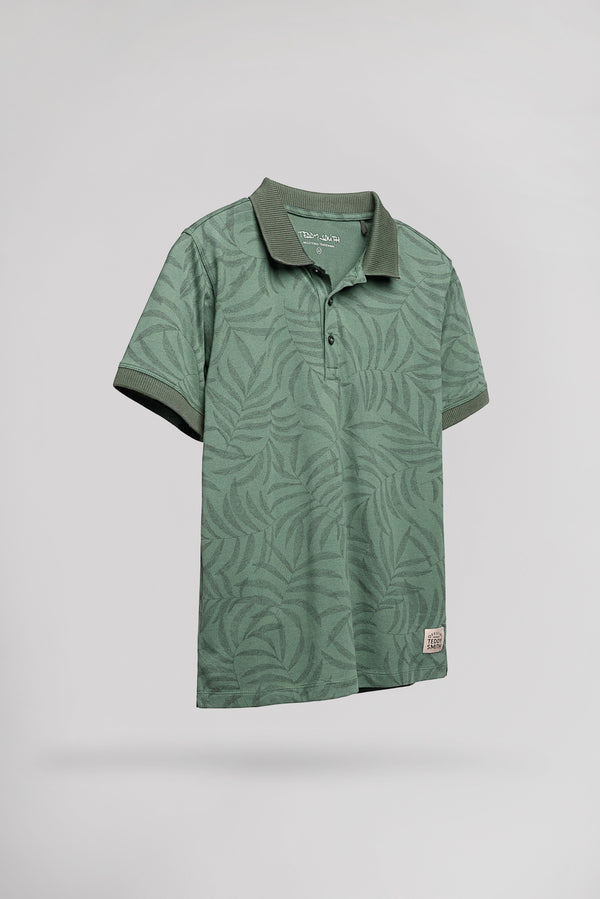 Teddy Smith Polo P-FEUILLAGE MC JR ICEBERG GREEN