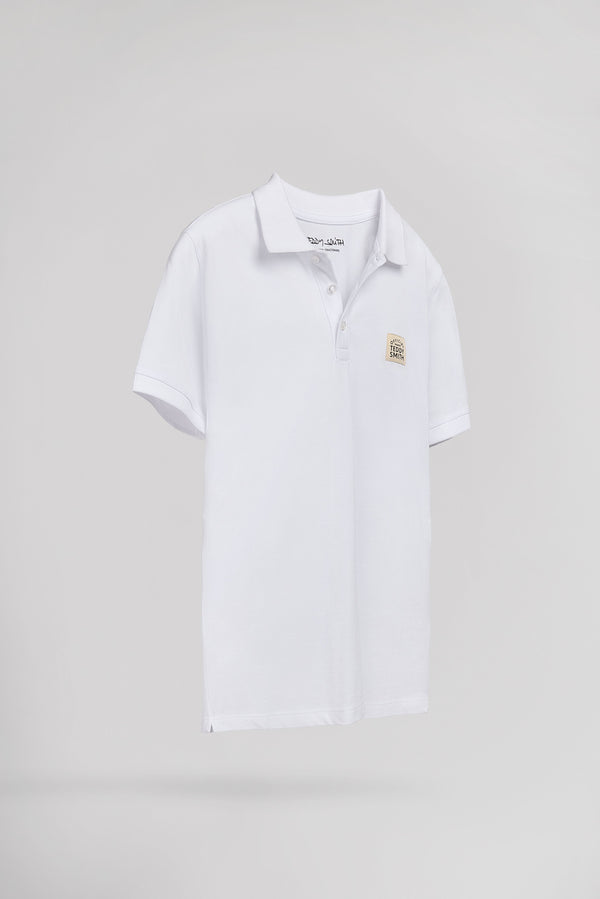 Teddy Smith Polo P-LABEL MC JR BLANC