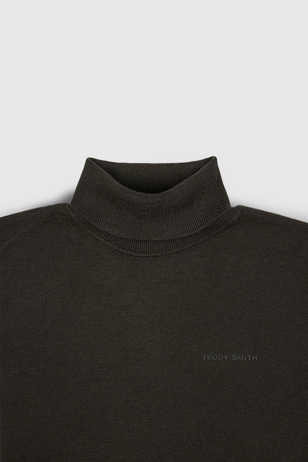 Teddy Smith Pull Col Roulé MARICK RAVEN KAKI