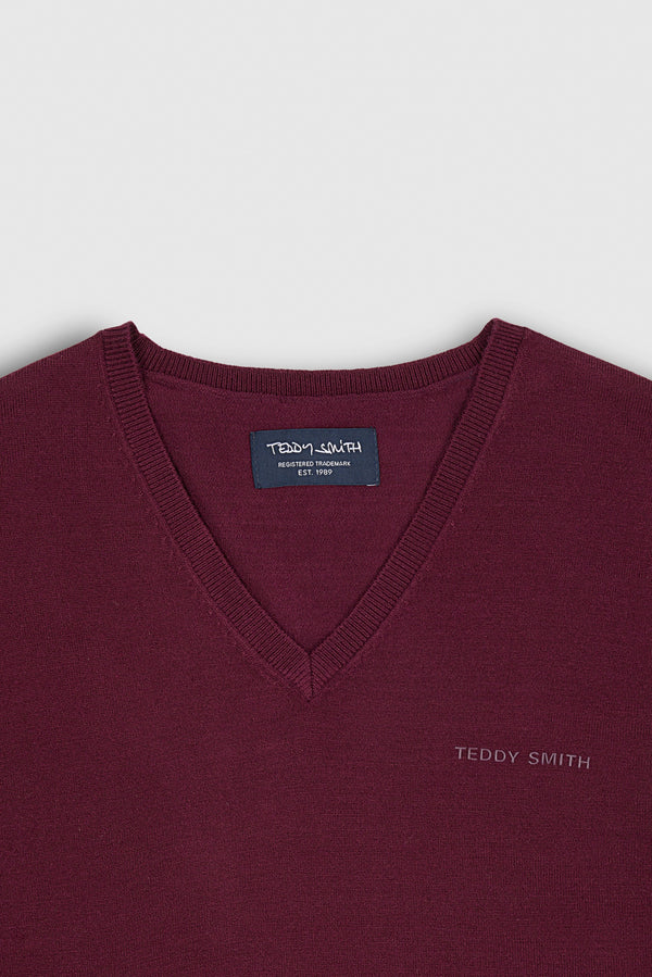 Teddy Smith Pull Col V P-MARCO DARK WINE