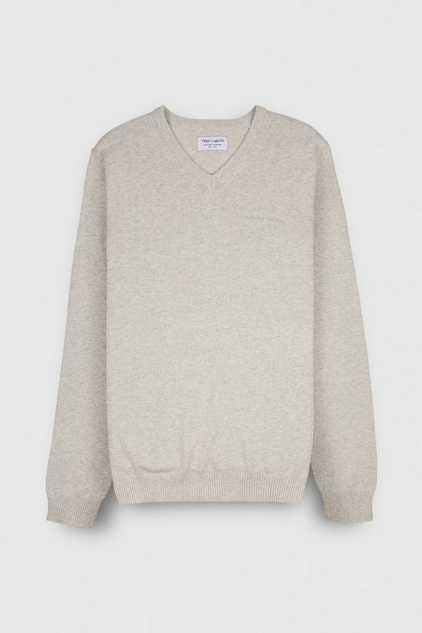 teddy smith Pull col V PULSER 3 BLANC IVOIRE CHINE