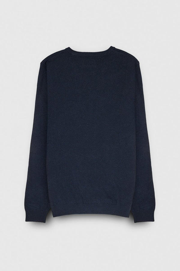 Teddy Smith Pull Col V PULSER 3 TOTAL NAVY CHINE