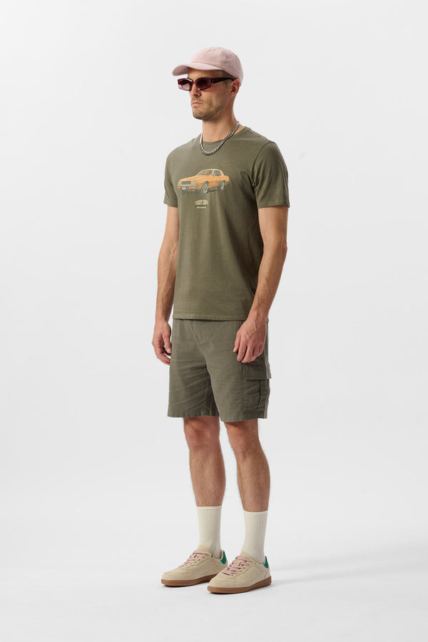 Teddy Smith Short S-LINEN CARGO S TURBULENCE KAKI