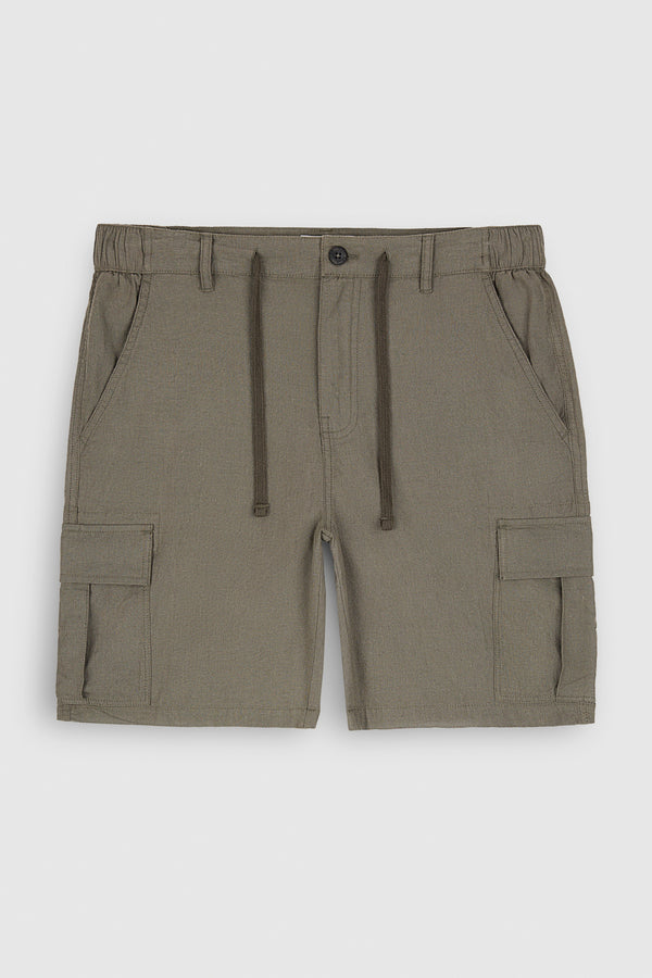 Teddy Smith Short S-LINEN CARGO S TURBULENCE KAKI