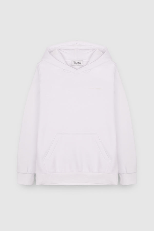 teddy smith Sweat à capuche S-NARK HOODY JR BLANC