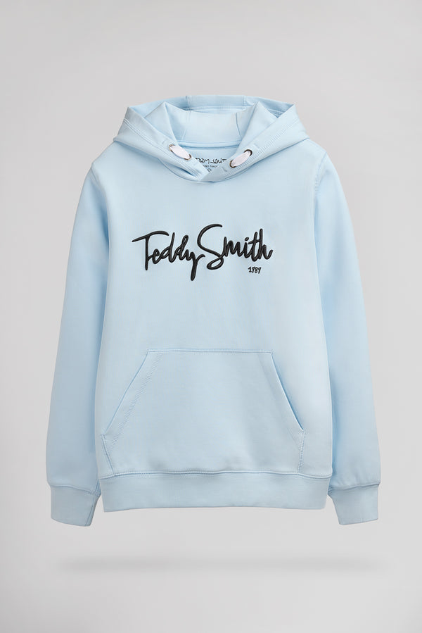 teddy smith Sweat S-EVRY HOODY JR BLEU CLAIR