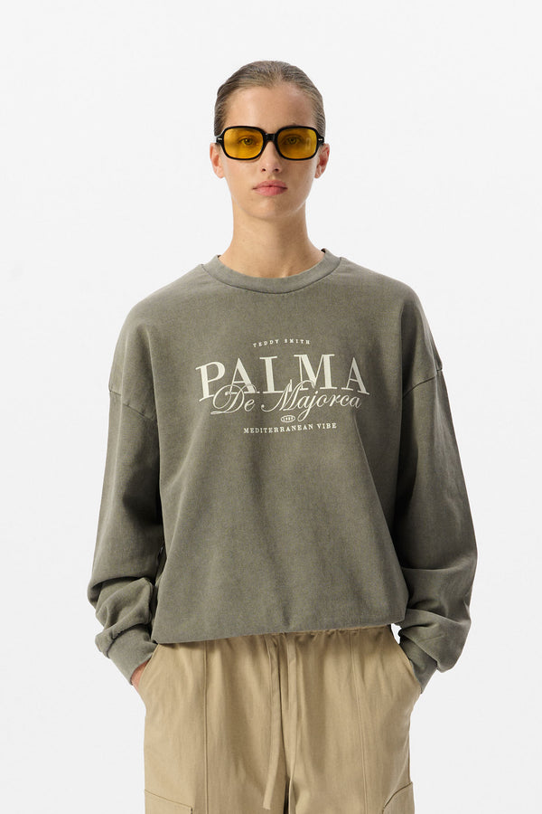 Teddy Smith Sweat S-MAJORCA TURBULENCE KAKI