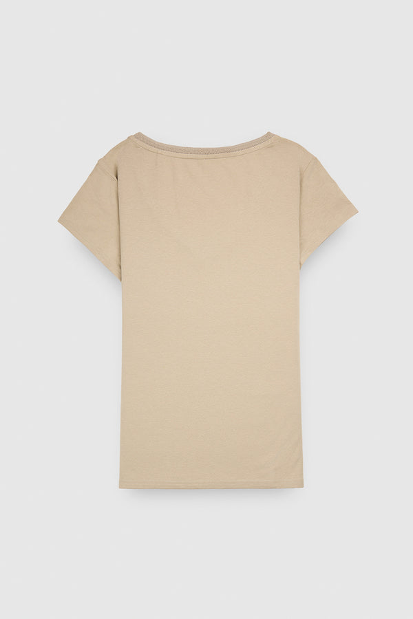 Teddy Smith T-shirt Manches Courtes T-MIA MC BEIGE