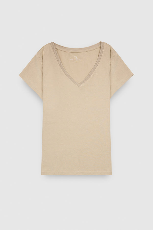 teddy smith T-shirt manches courtes T-MIA MC BEIGE