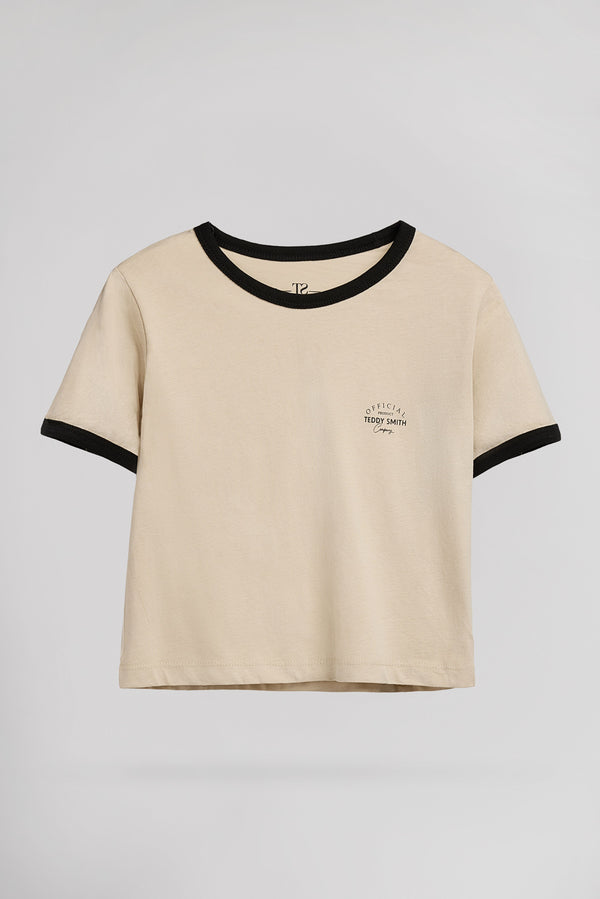 teddy smith T-shirt T-ANDREA MC JR BEIGE CLAIR