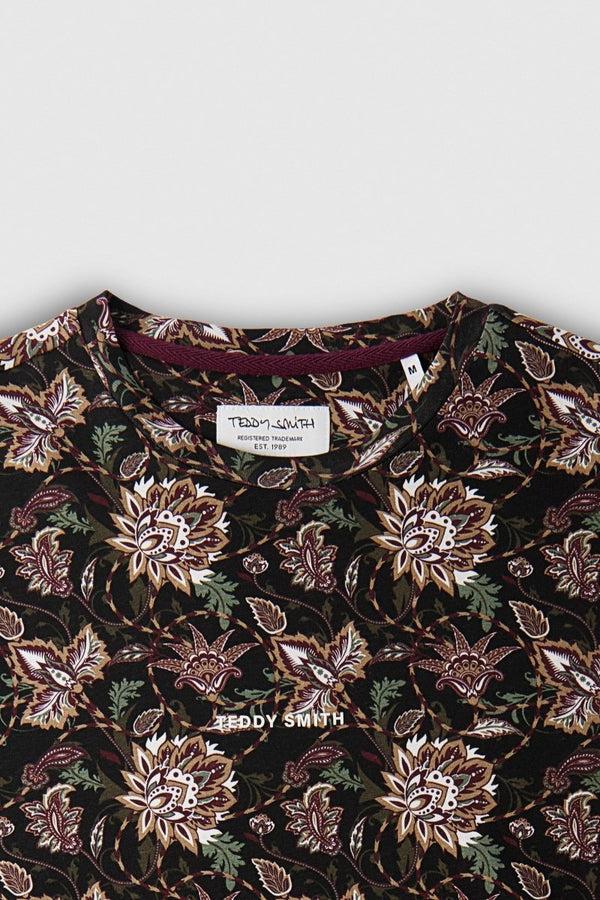 Teddy Smith T-shirt T-ANTONE MC CHARBON/FLEUR