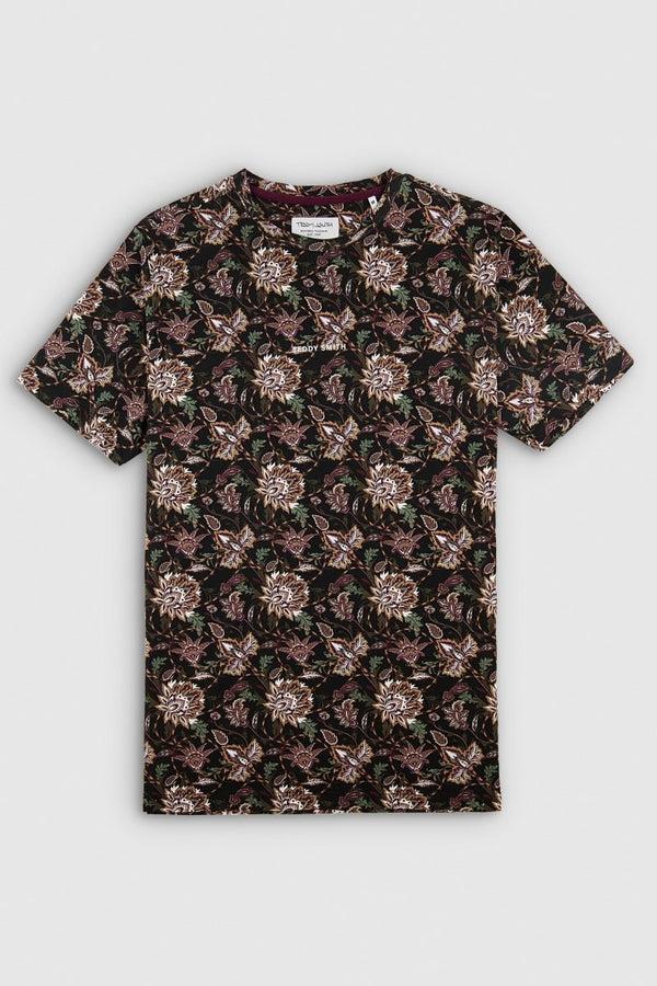 Teddy Smith T-shirt T-ANTONE MC CHARBON/FLEUR