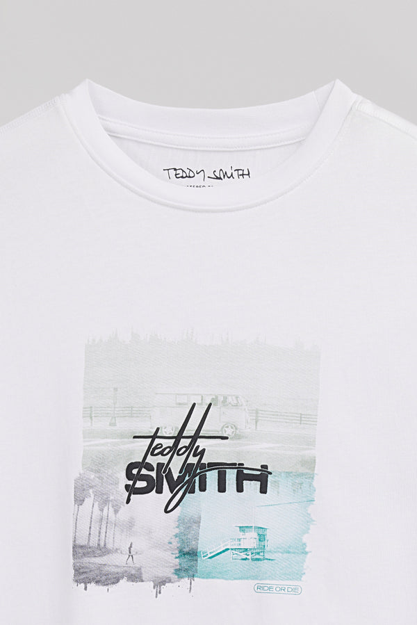 Teddy Smith T-shirt T-BOBY MC JR BLANC