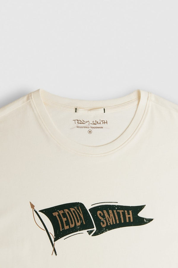 Teddy Smith T-shirt T-FLAG MC MIDDLE WHITE