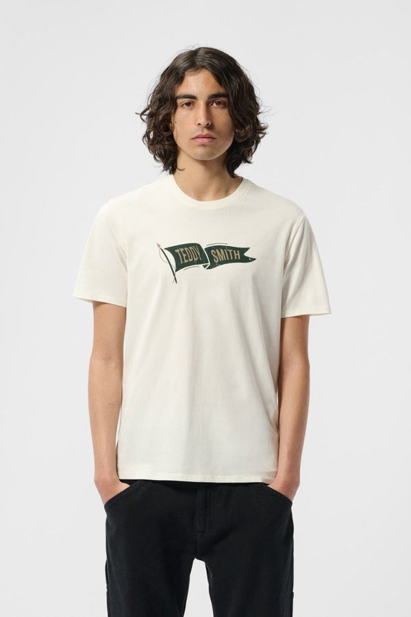 teddy smith T-shirt T-FLAG MC MIDDLE WHITE