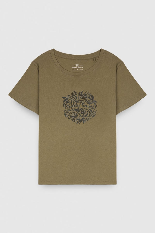 teddy smith T-shirt T-LOUNA MC TURBULENCE KAKI