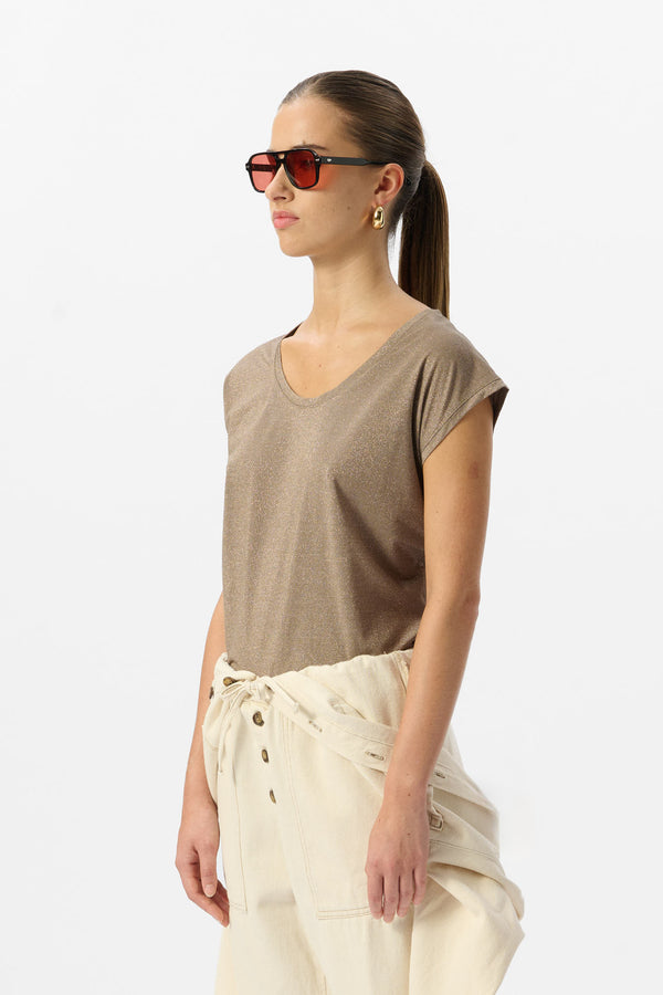 Teddy Smith T-shirt T-LUREXIE MC TURBULENCE KAKI