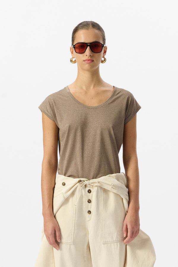 teddy smith T-shirt T-LUREXIE MC TURBULENCE KAKI