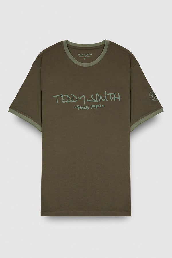 teddy smith T-shirt T-ORIGINAL MC RAVEN KAKI