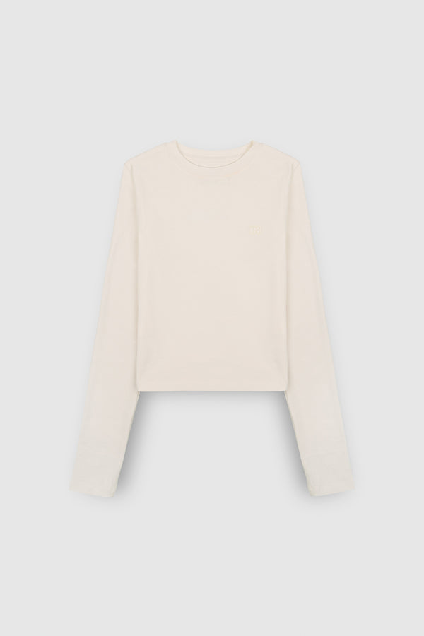 teddy smith T-shirt T-RIBOU ML JR MIDDLE WHITE