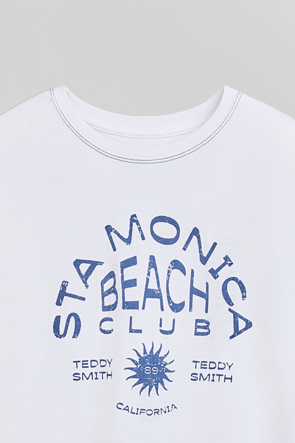 Teddy Smith T-shirt T-SANTA MC JR BLANC