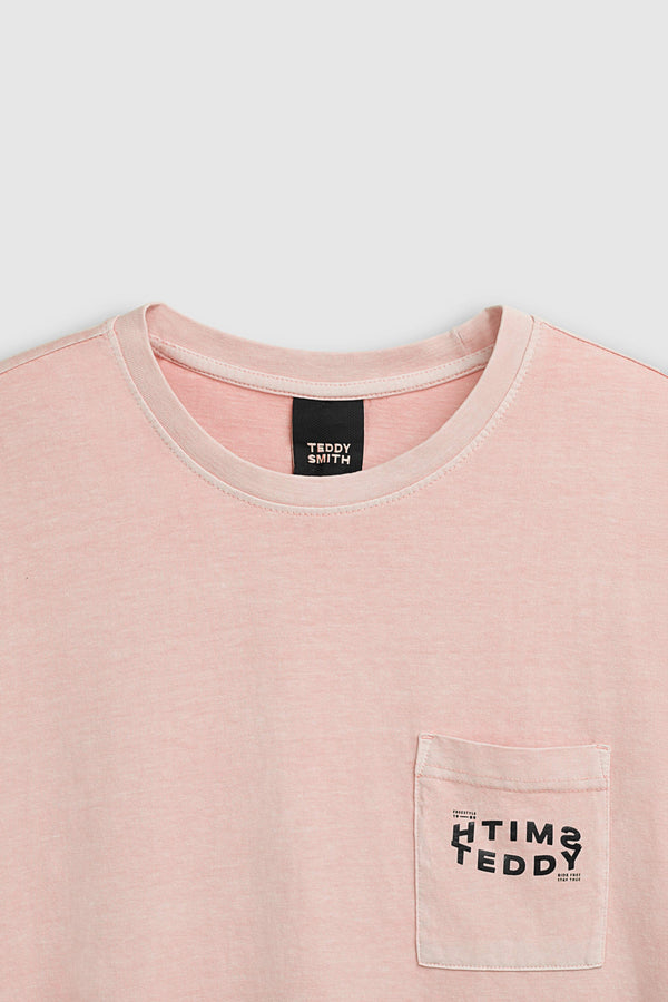 Teddy Smith T-shirt T-SQUAD MC ROSE PALE