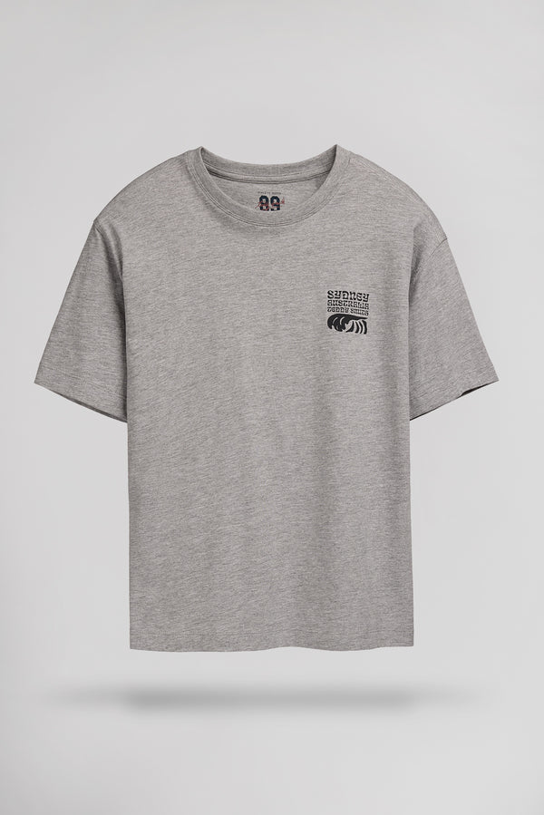 teddy smith T-shirt T-WORLD MC JR GRIS CHINE