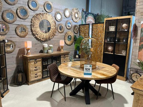 The Home Deco Factory Armoire En Manguier Massif Et Métal AKAM 80