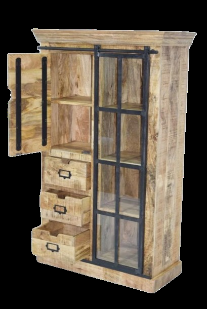 The Home Deco Factory Armoire En Manguier Massif Et Métal DZ 109