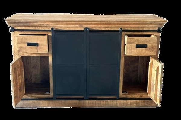 The Home Deco Factory Bahut En Manguier Massif Et Métal MOON-20P